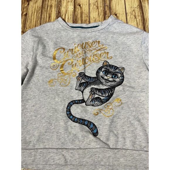 Disney Store Curiouser And Curiouser Cat Sweatshirt Tokyo Disney - Picture 2 of 6